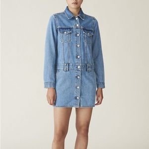 GANNI Denim mini shirt dress Jacket Brand New w tags
